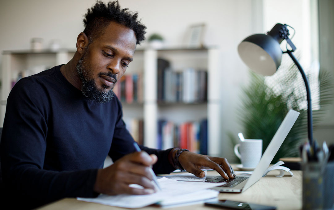 Man doing accountancy work