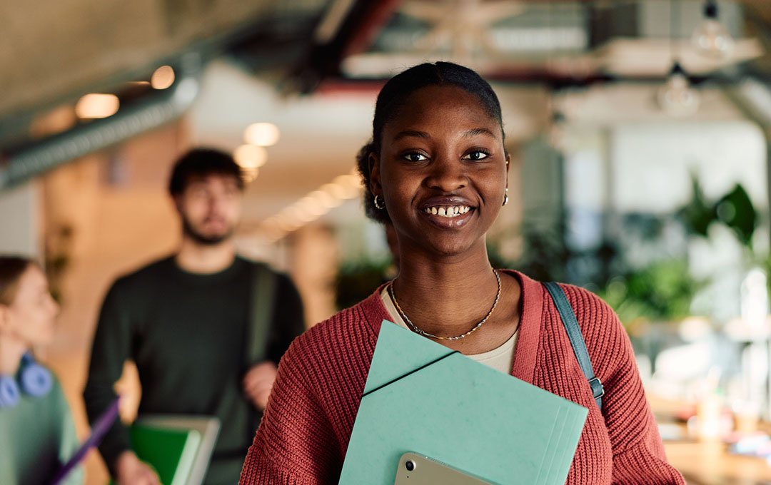 student smiling