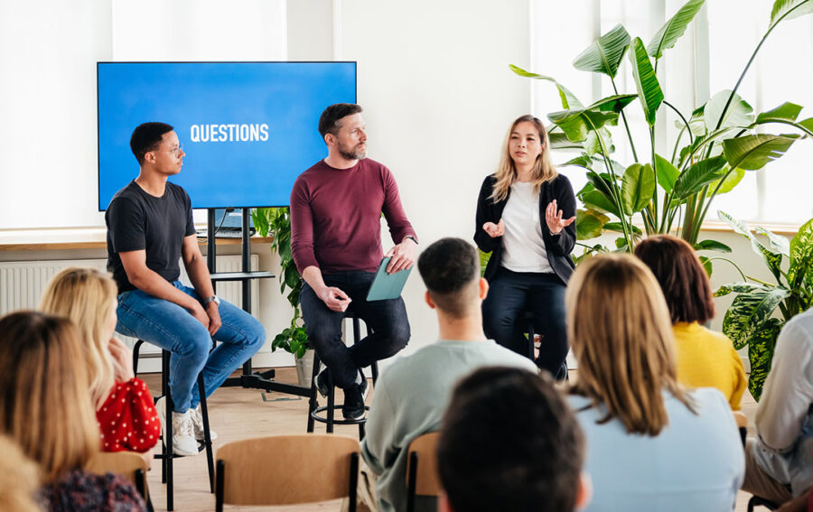 three lectures presenting to students