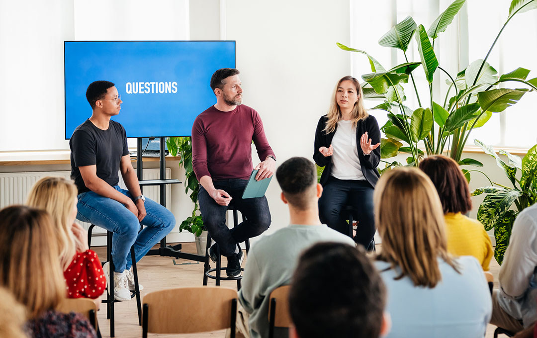 three lectures presenting to students