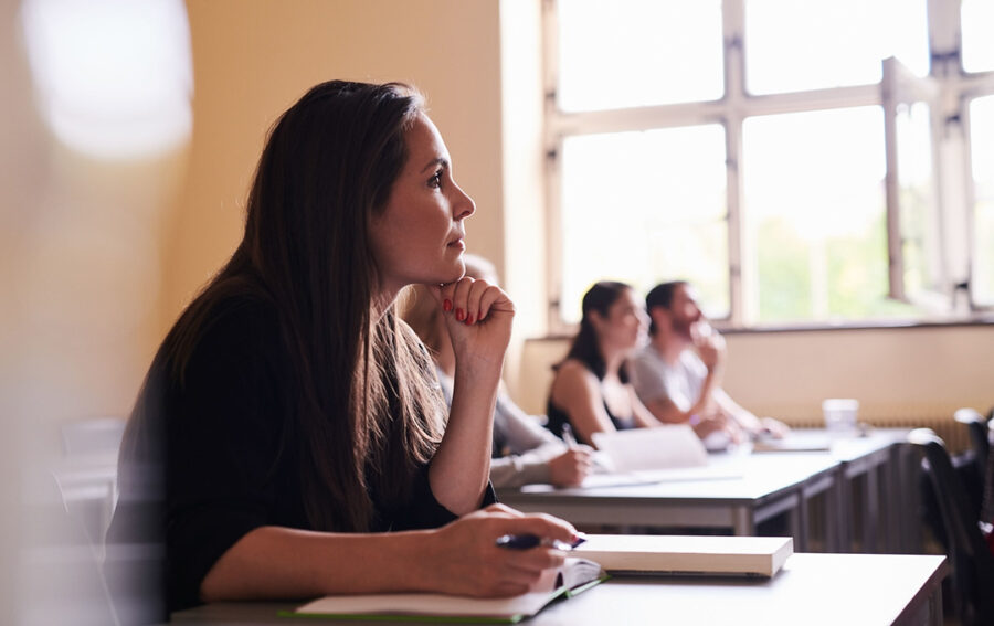 Students listening to a lecture