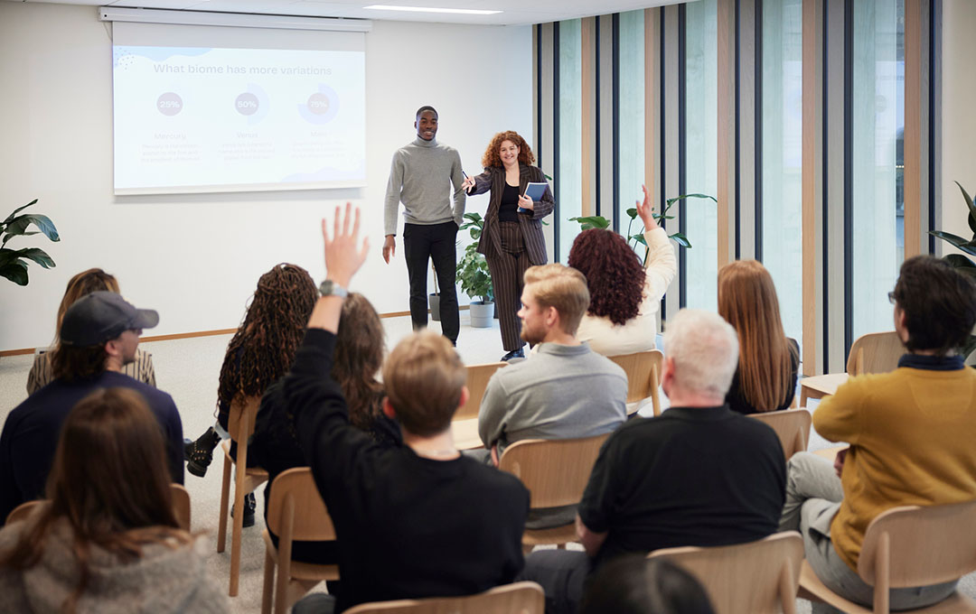 two lectures presenting to students