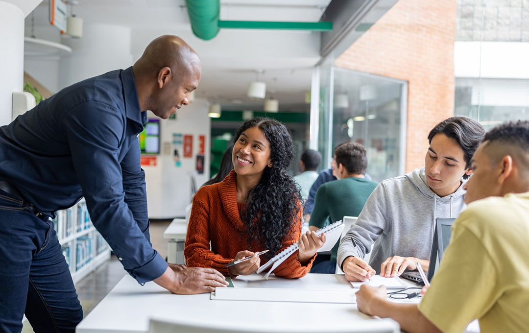 Students studying in a group