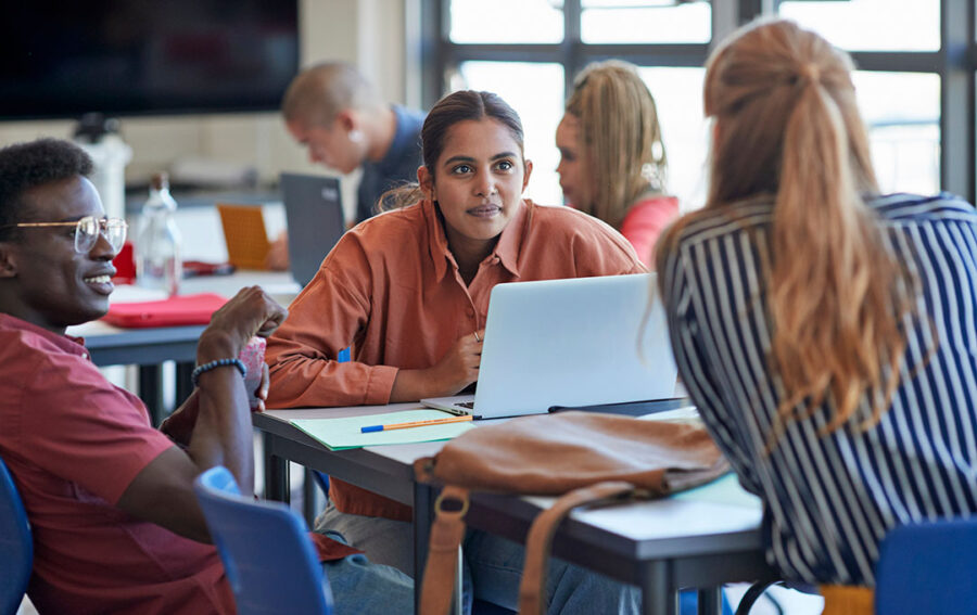 Students studying together