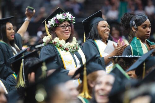 Woman At Sac State Graduation Ceremony