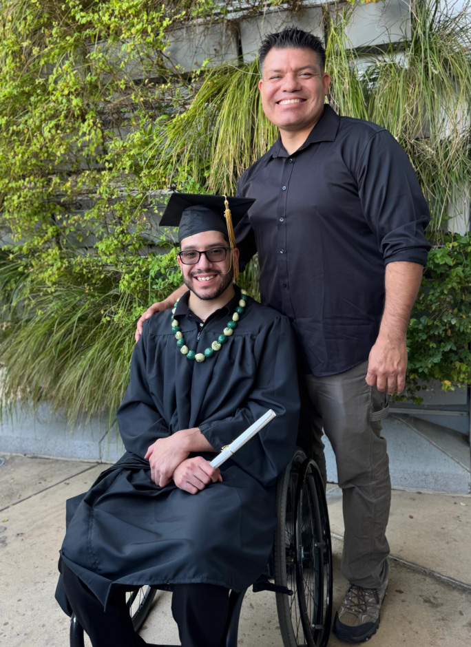 Angel Infante (right) and his son