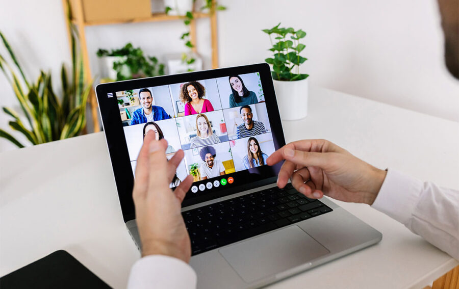 student on zoom meeting