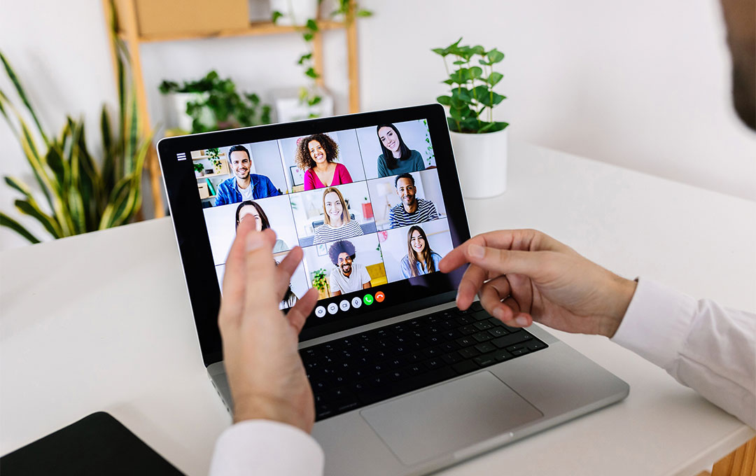 student on zoom meeting
