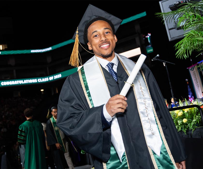 Student In Graduation Gown