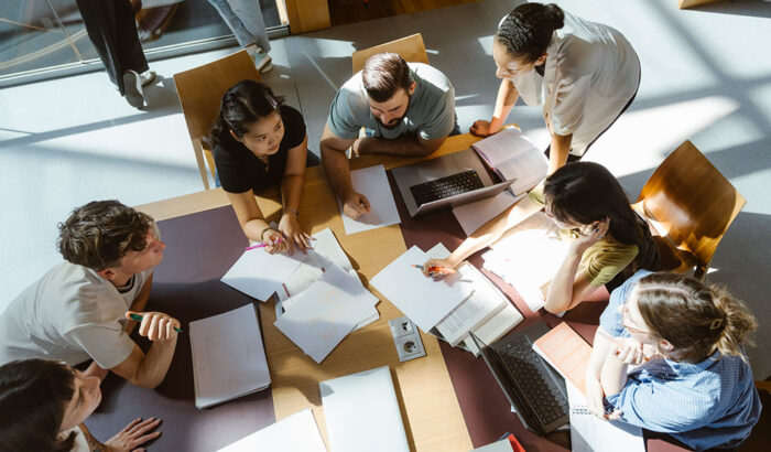 Students at the table