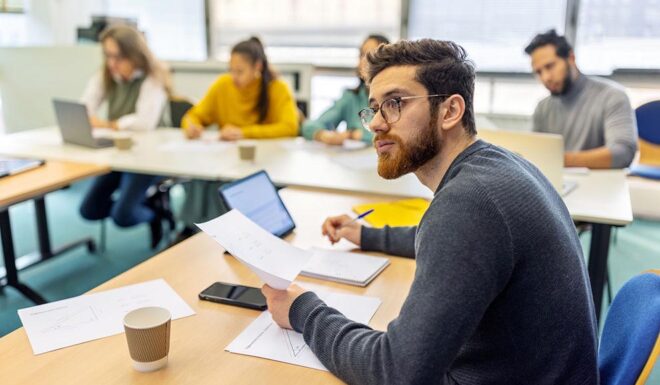Students in class